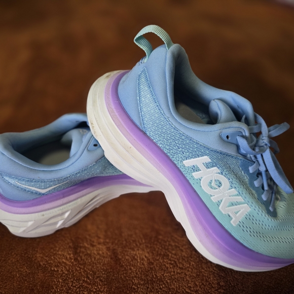Hoka Womens Blue and Purple Running Shoes - Picture 1 of 9